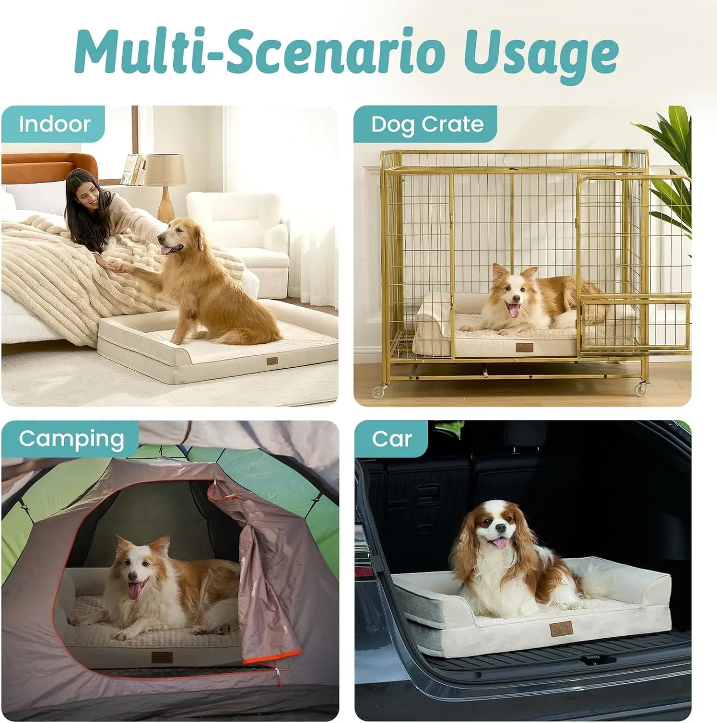 Orthopedic Dog Bed With Egg Crate Foam And Waterproof Lining adds Comfort for your Pet
