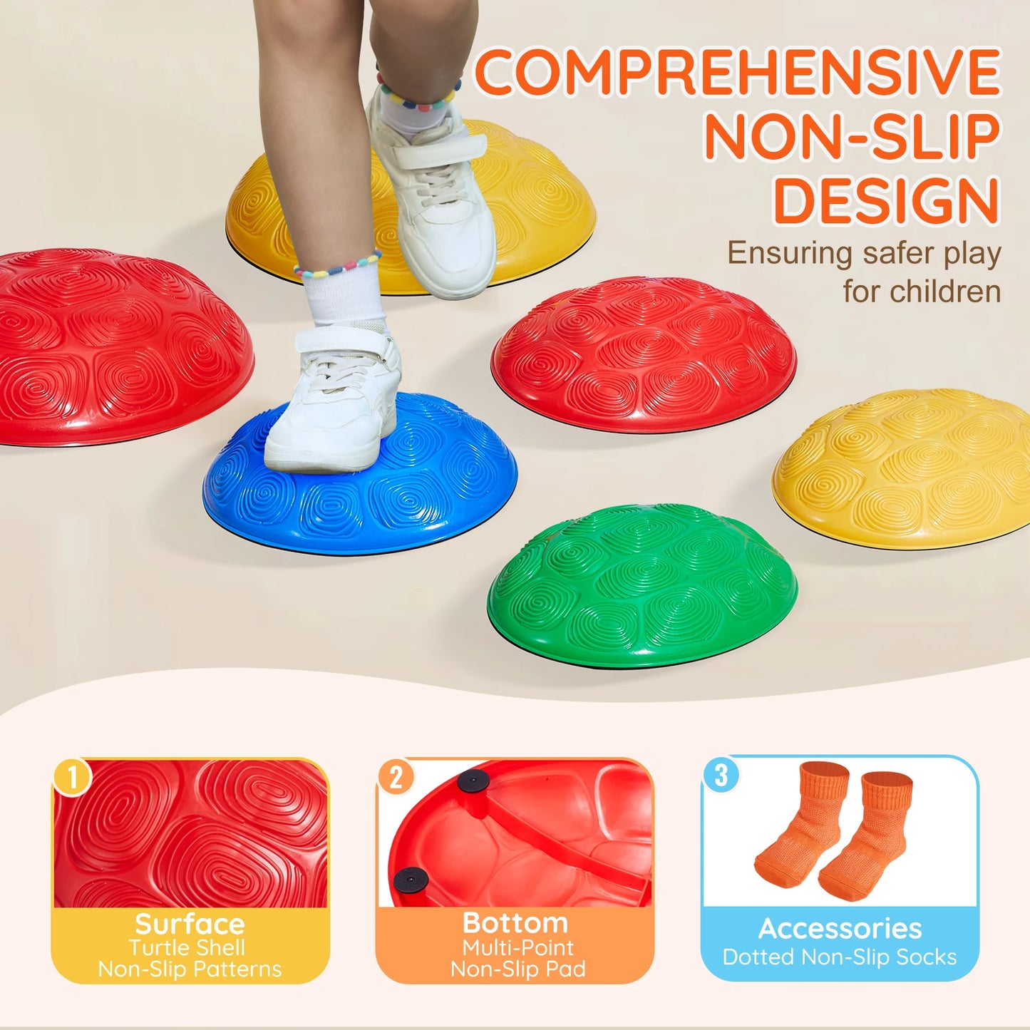 SucceBuy Kids Turtle Balance Stepping Stones Set For Outdoor Play