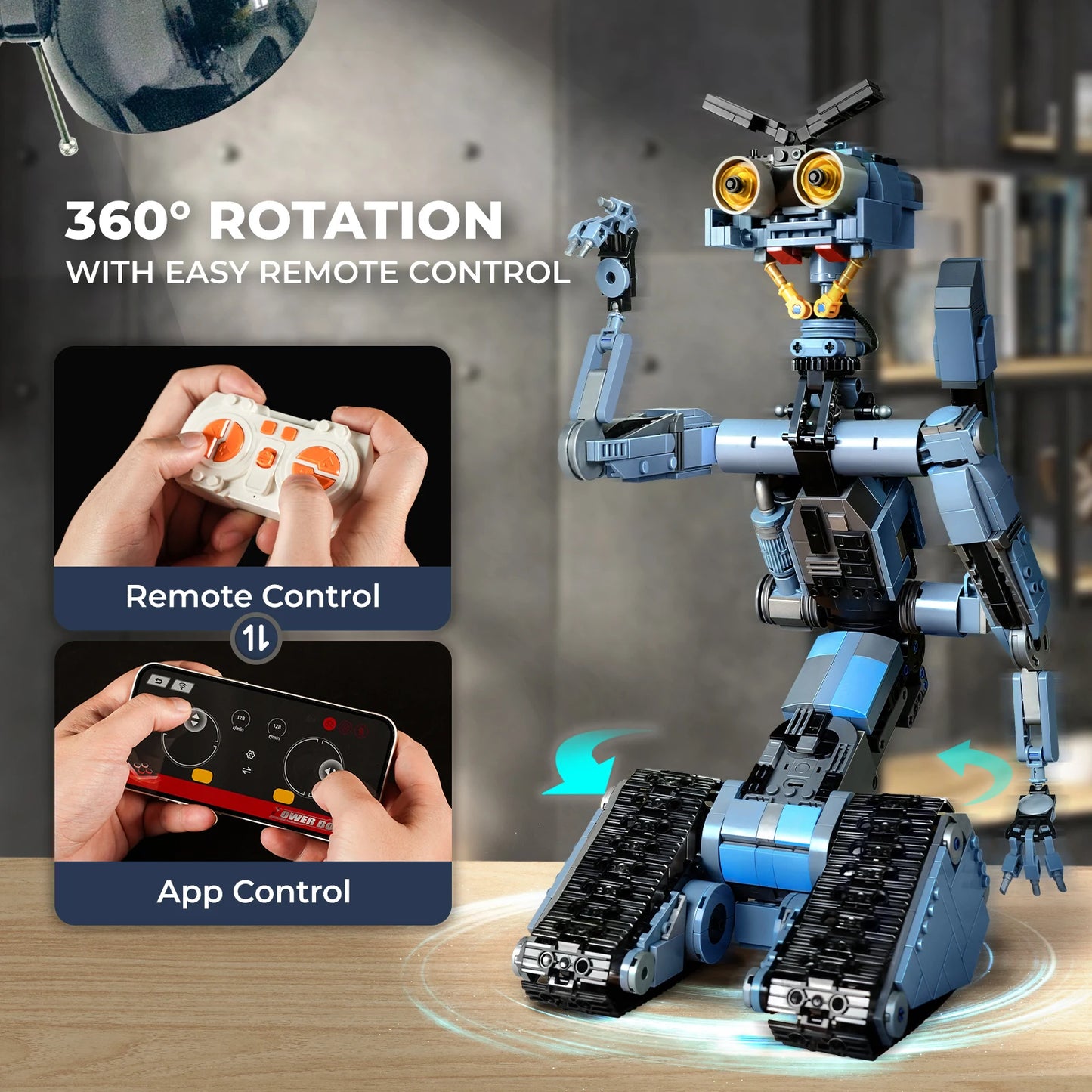 1176 Pieces Robot Building Blocks Set with Remote Control - Rechargeable, for STEM teaching and family creative play.