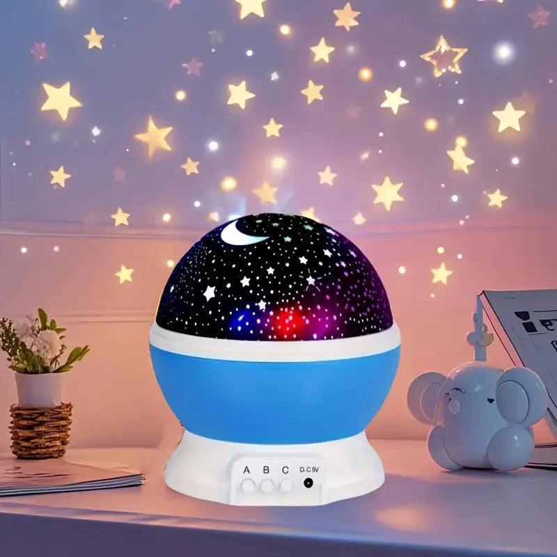 USB Starry Night Light Projector With Moon And Rotating Stars