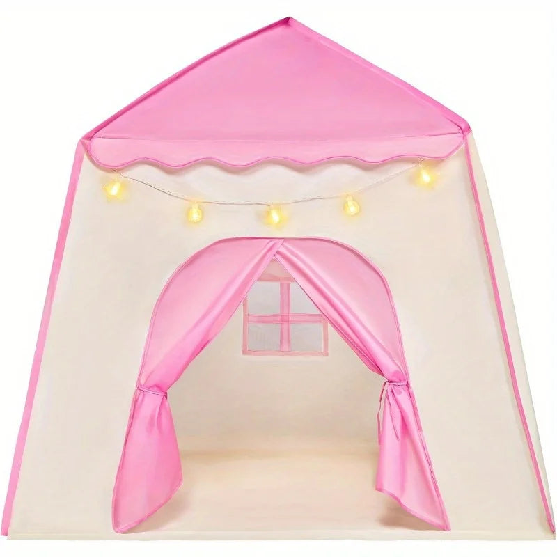 Princess Castle Tent For Girls With LED Star Lights, Easy Setup for Indoor Dramatic Play