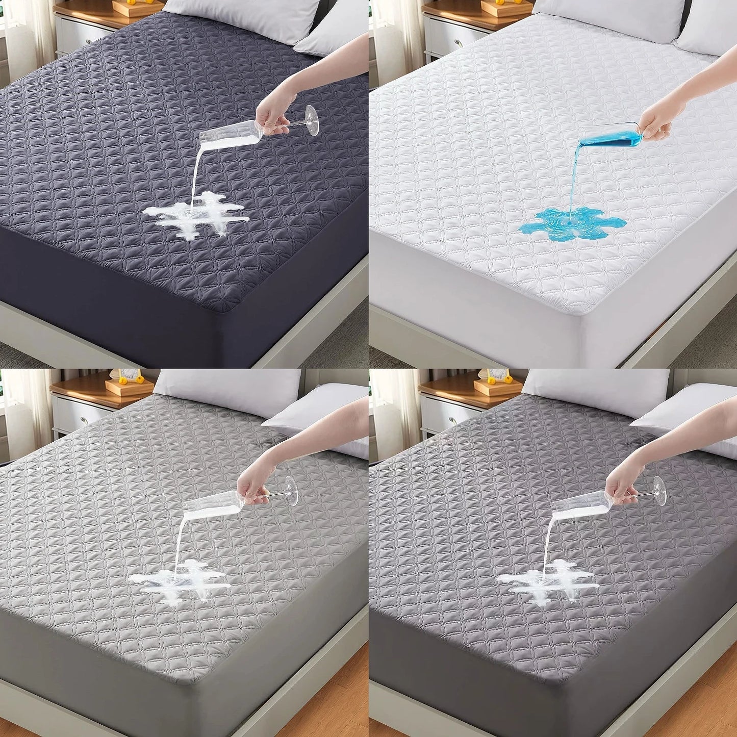 Waterproof Mattress Protector Deep Pocket Noiseless Breathable Cover