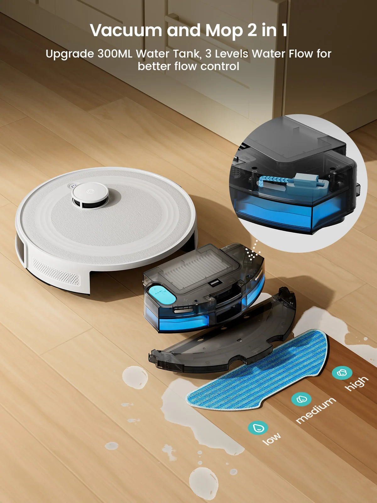 Robot Vacuum Cleaner, Laser Navigation, Anti-Tangle, Selected Area Cleaning, Ideal for Pet Hair, Carpets, freeing up your cleaning time for "Me time".