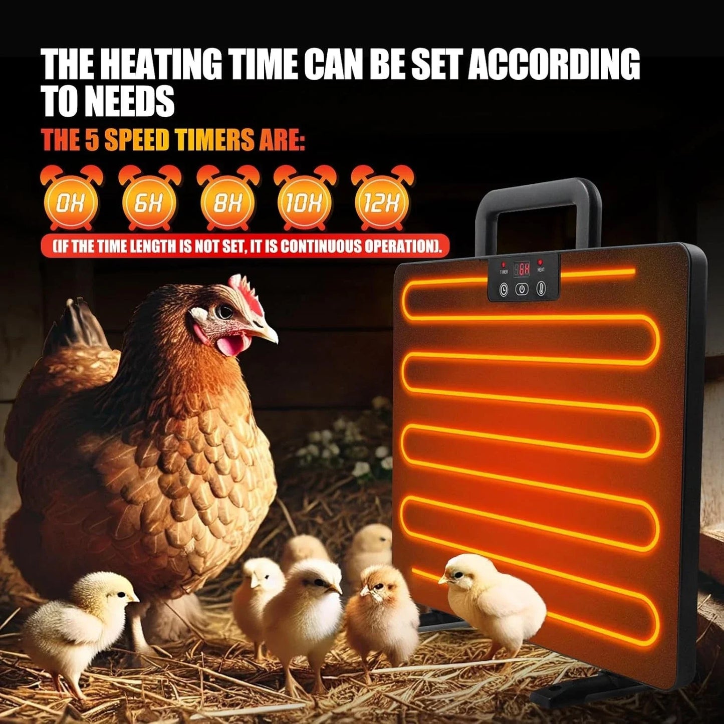 Thermostatic Poultry Heating Panel For Chicken Coop Adjustable Temperature