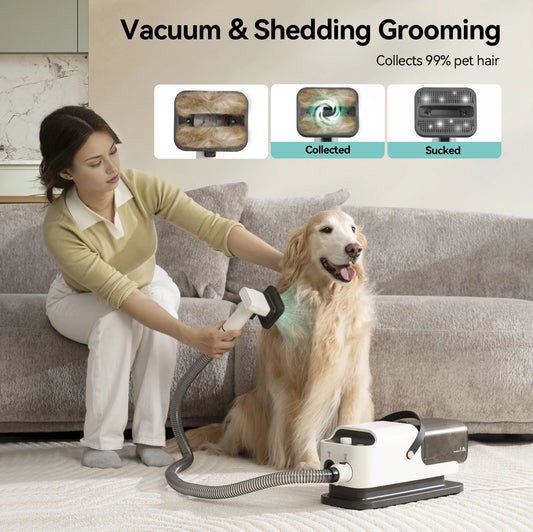 Pet Grooming Vacuum And Hair Dryer With Adjustable Speed
