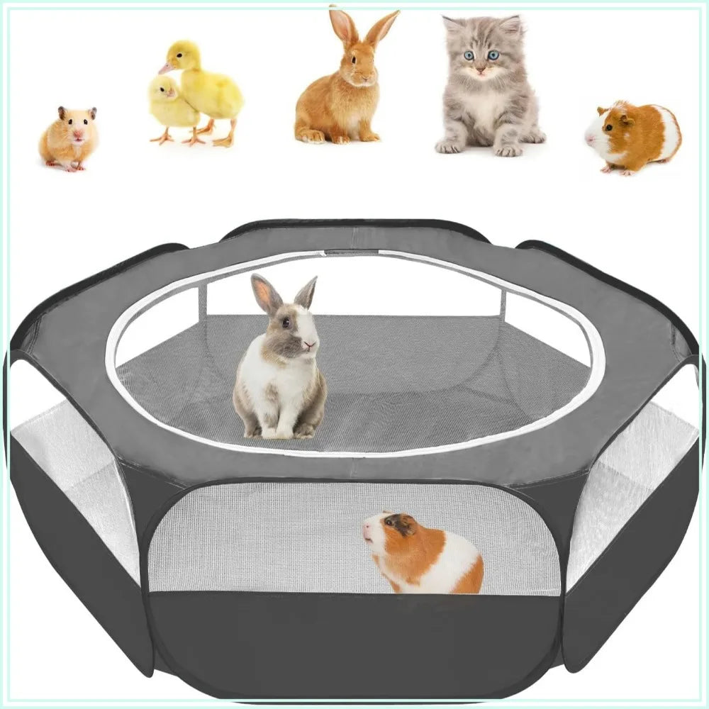 Small Animal Pop Up Playpen With Mesh Cover Indoor Outdoor