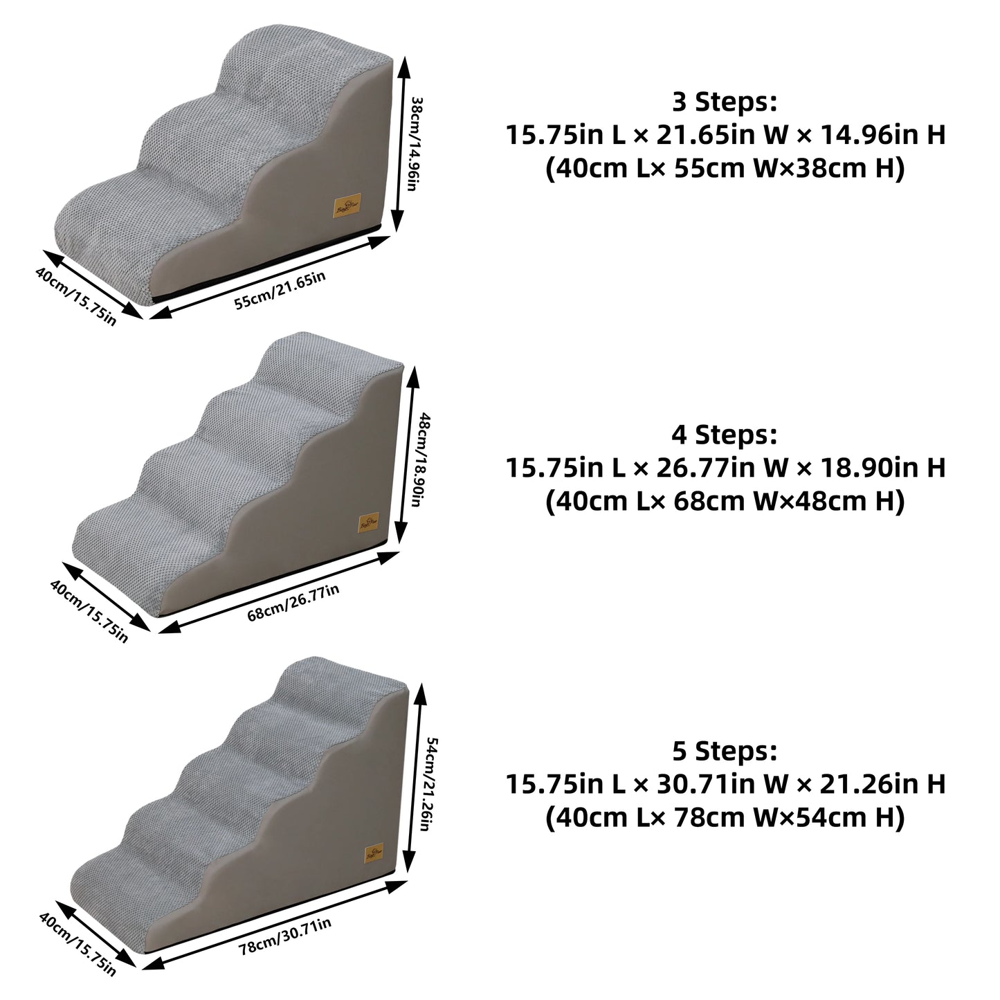 Curved Dog Steps Ramp For Small Dogs With Removable Cover