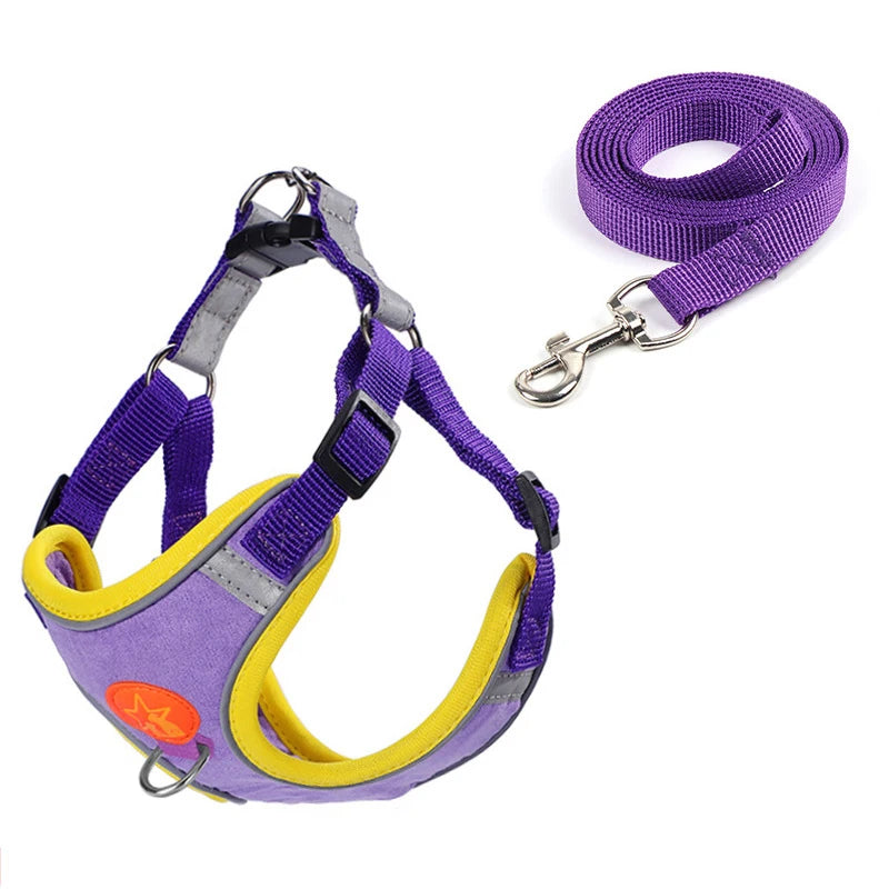 Dog Harness With Reflective Straps Soft Mesh Breathable Comfort Walking