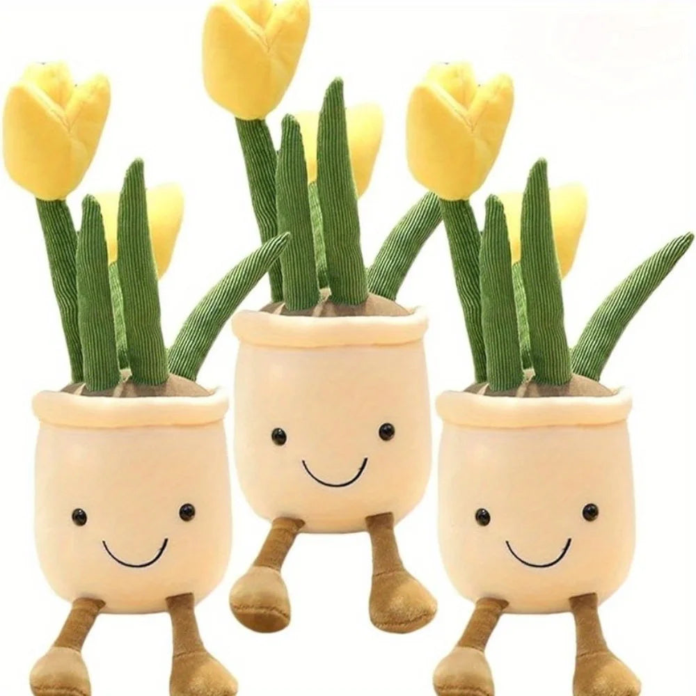 Flower Plush Toy Soft Plushie For Desk Decor Gift Lovers