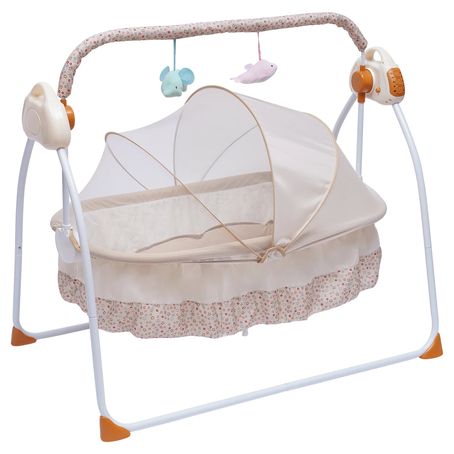 Cradle Swing For Baby with Auto Rocking, 5 Speeds, Bluetooth Music For Calming