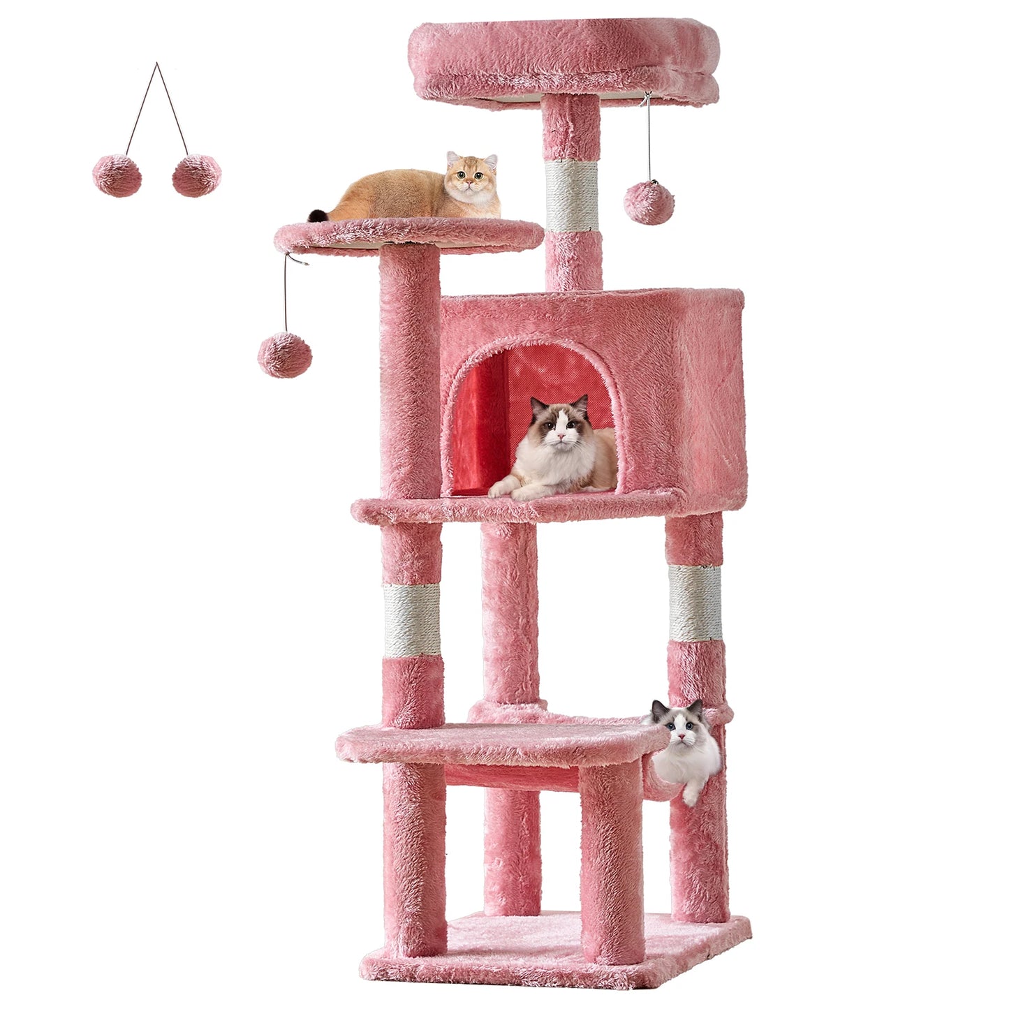 Large Cat Condo for Climbing and Hiding, for hours of engaging your Kitties, for Multi Cat Climbing on Towers With Sisal posts