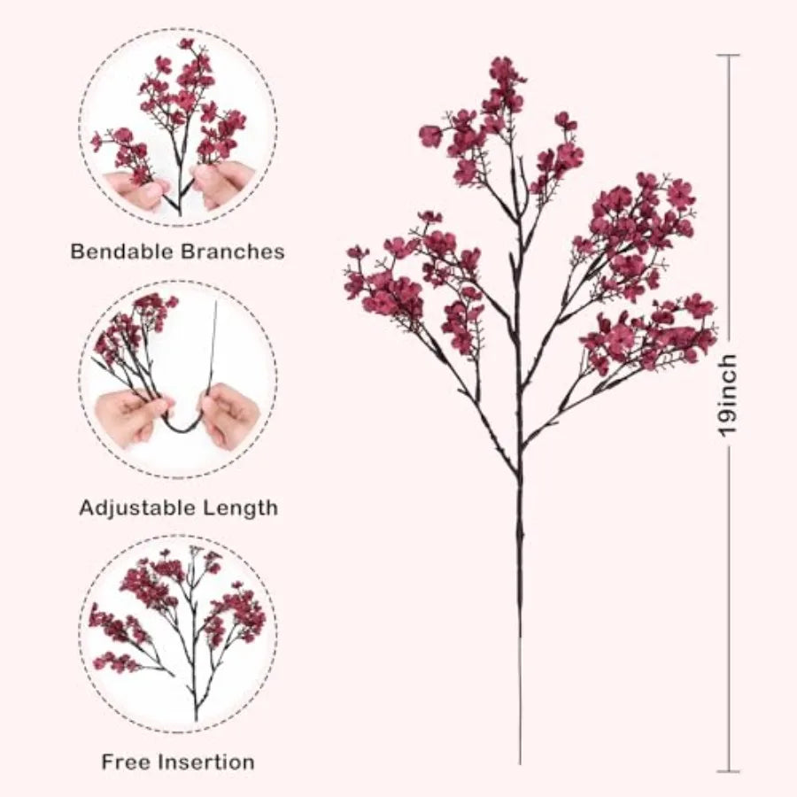 Artificial Babys Breath Silk Flowers Gypsophila Bouquets For Fall Decor