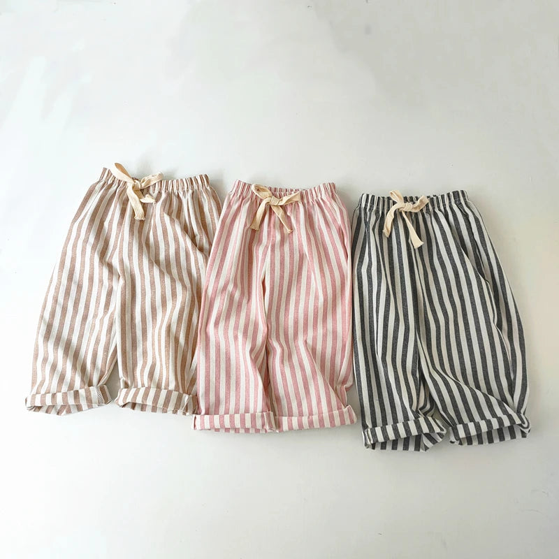 Unisex Kids Linen Cotton Shorts For Summer Casual Wear