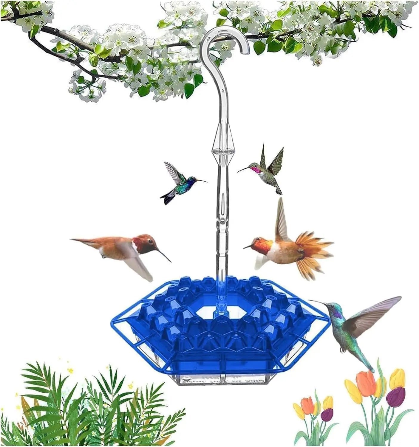 Hummingbird Feeders | Outdoor Hanging Leak-Proof Feeder With 30 Feeding Ports | Built-in Moat, Easy-Fill to attract Hummingbirds to your Yard.