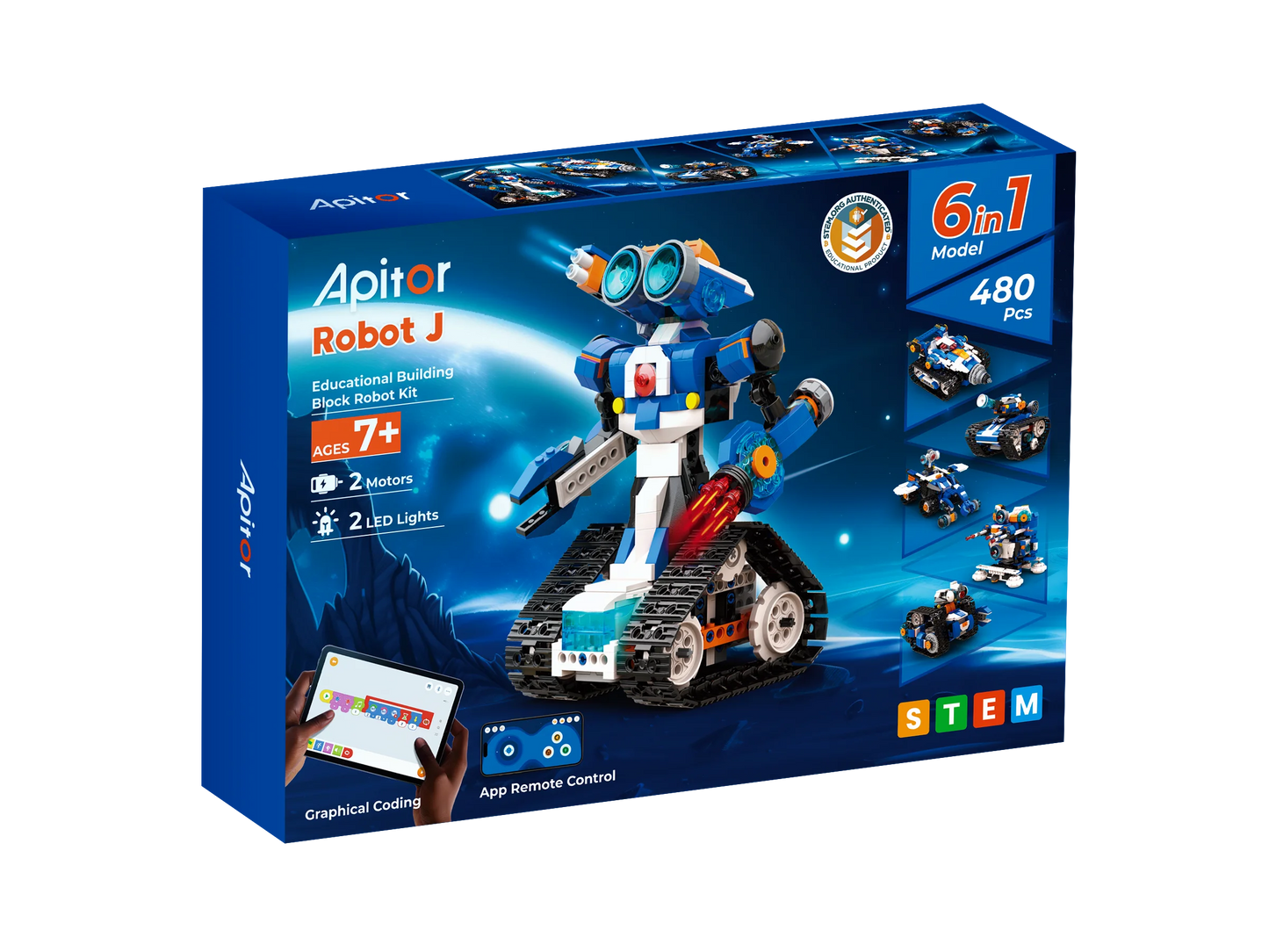 Apitor 600-Piece 12-In-1 Robot Building Kit STEM Coding Toys