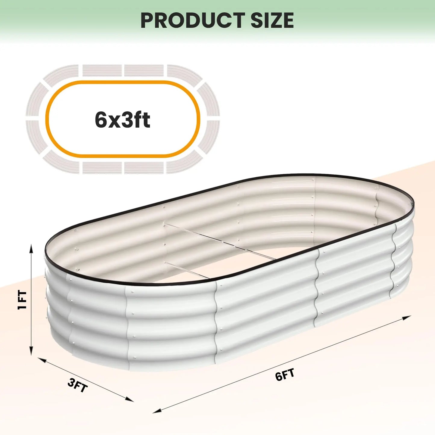 2-Pack Oval Galvanized Steel Raised Garden Bed with Open Base,  Safety Edge Metal Planter Box, Raised Beds for Vegetables, Flowers, Herbs