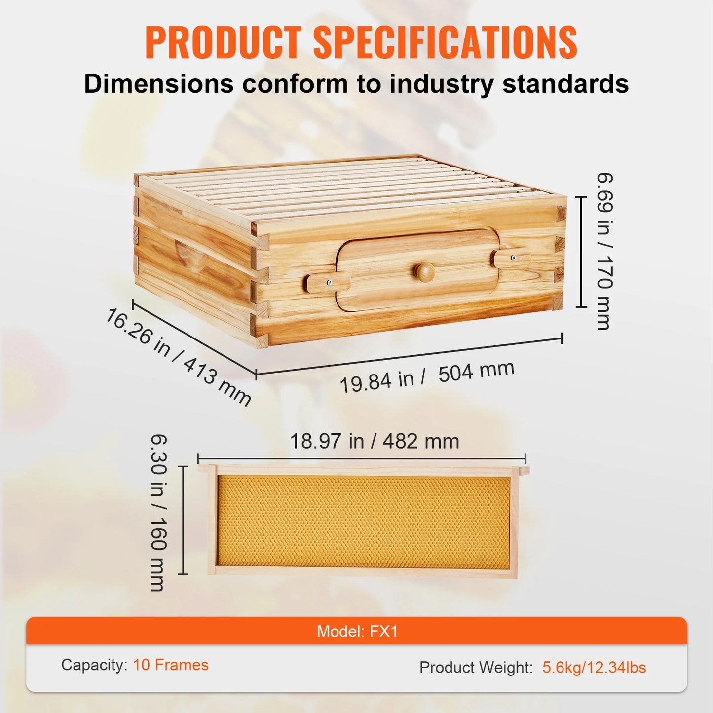 SucceBuy Bee Hive Deep Box Starter Kit Beeswax Coated Natural Cedar Wood