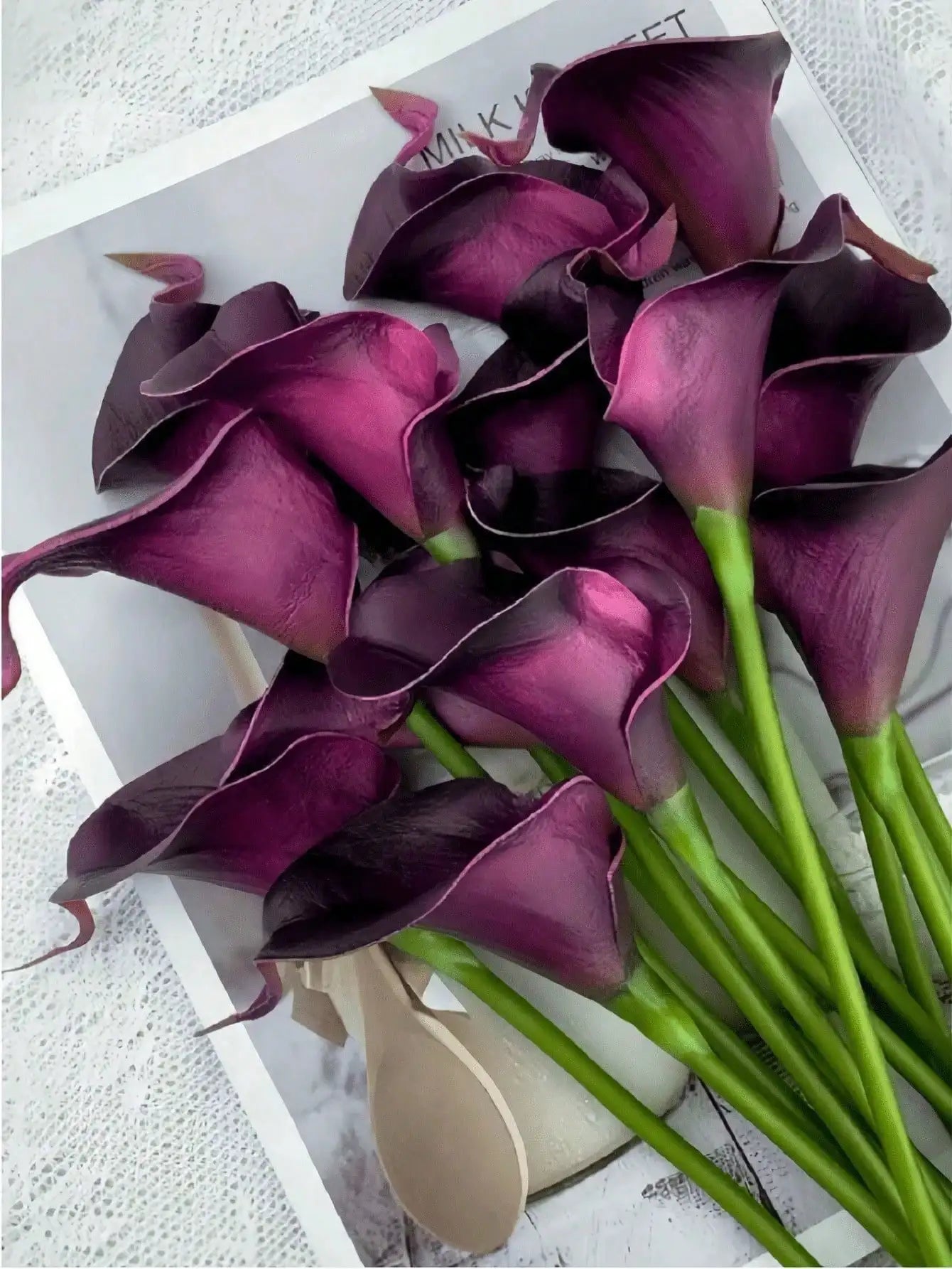 4pcs/8pcs/10pcs Artificial Calla Lily Bouquet, Realistic Touch Silk Flowers; Suitable For Weddings, Parties, Home Decor