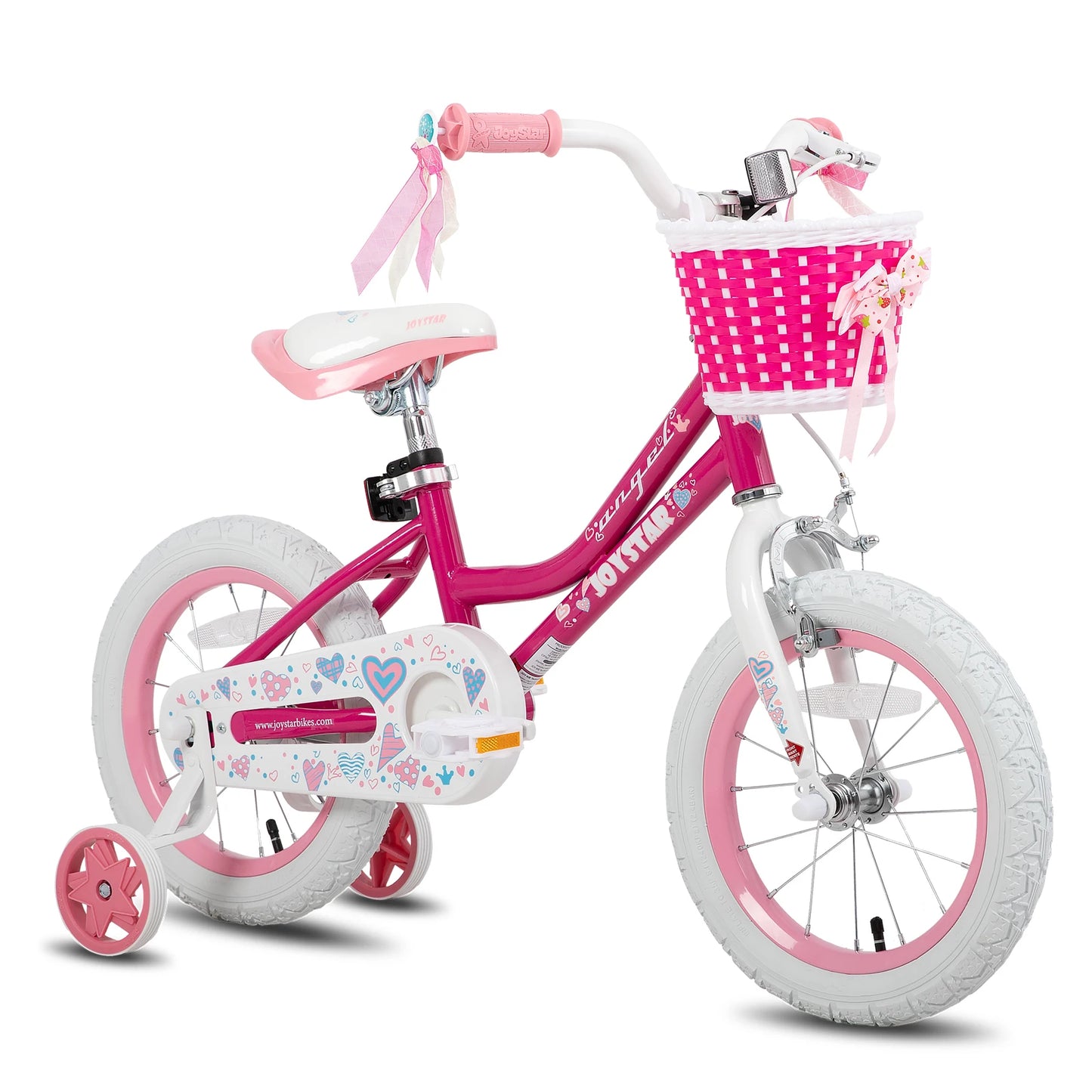 Girl's Bike With Basket And Training Wheels For Outdoor Fun, ages 4-7