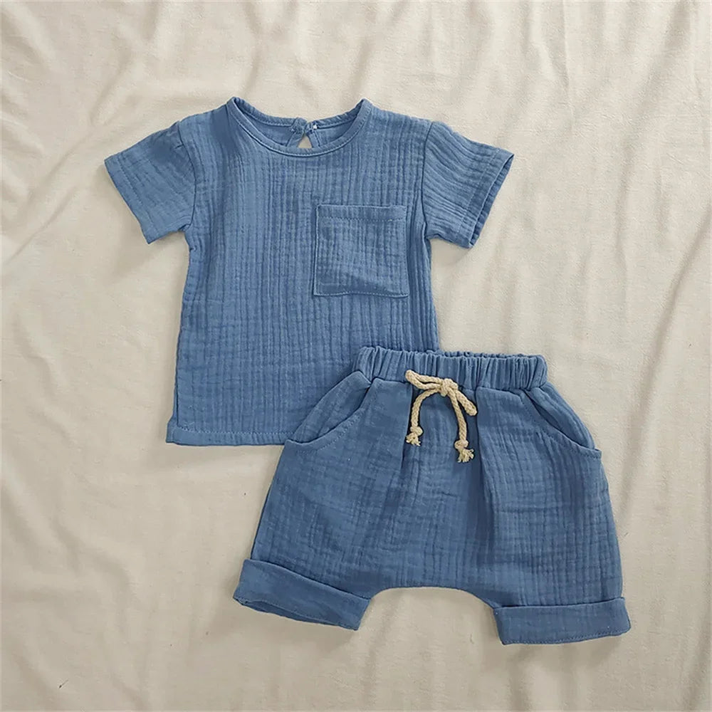 Cotton Baby Outfit Set Unisex Romper T Shirts Shorts