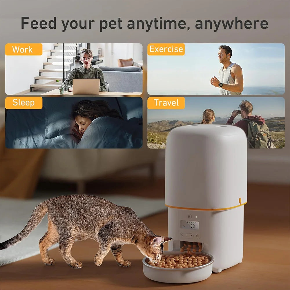 Nityers Automatic Pet Food Dispenser With Key Control Voice Recorder