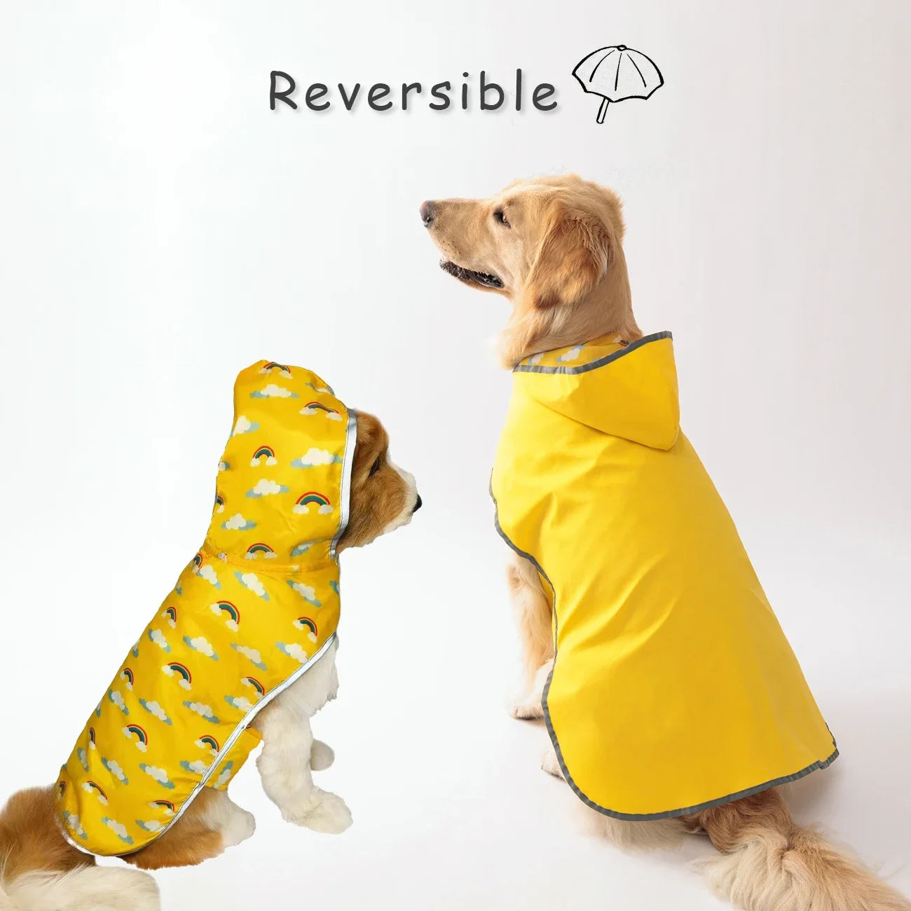 Keep Your Pup Dry & Stylish: Double-Layer Bright Colors-  Raincoat With Two-Way Wear!