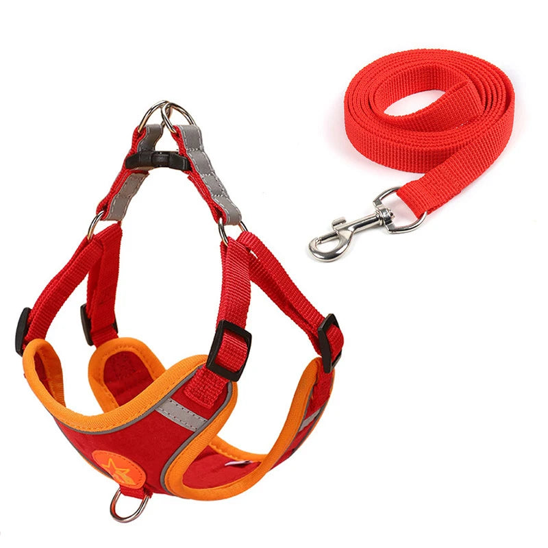 Dog Harness With Reflective Straps Soft Mesh Breathable Comfort Walking