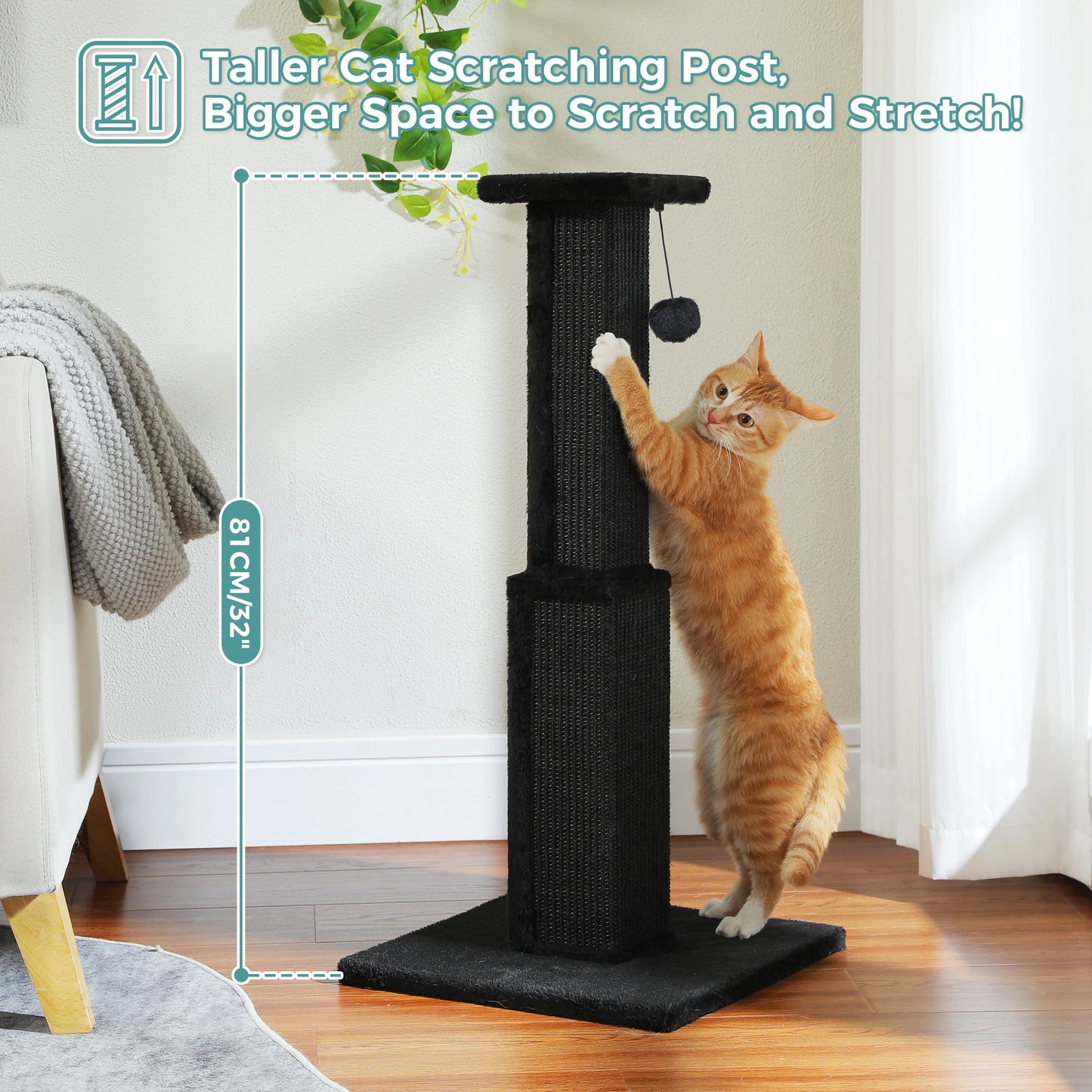 Large Cat Scratching Post for Indoor Cats for Indoor Exercise and Stimulation