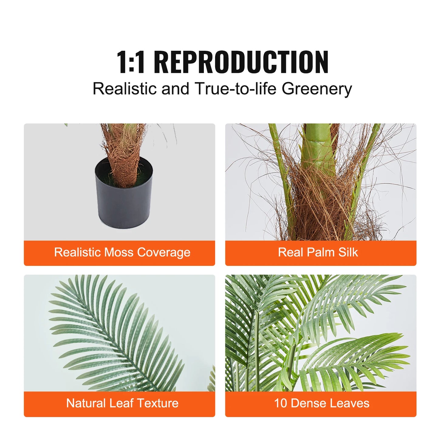 Artificial Palm Tree Faux Plant For Indoor Outdoor Decor