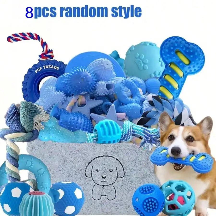 Dog Toy Set Four Or Eightpcs Premium Chew Rope Ball