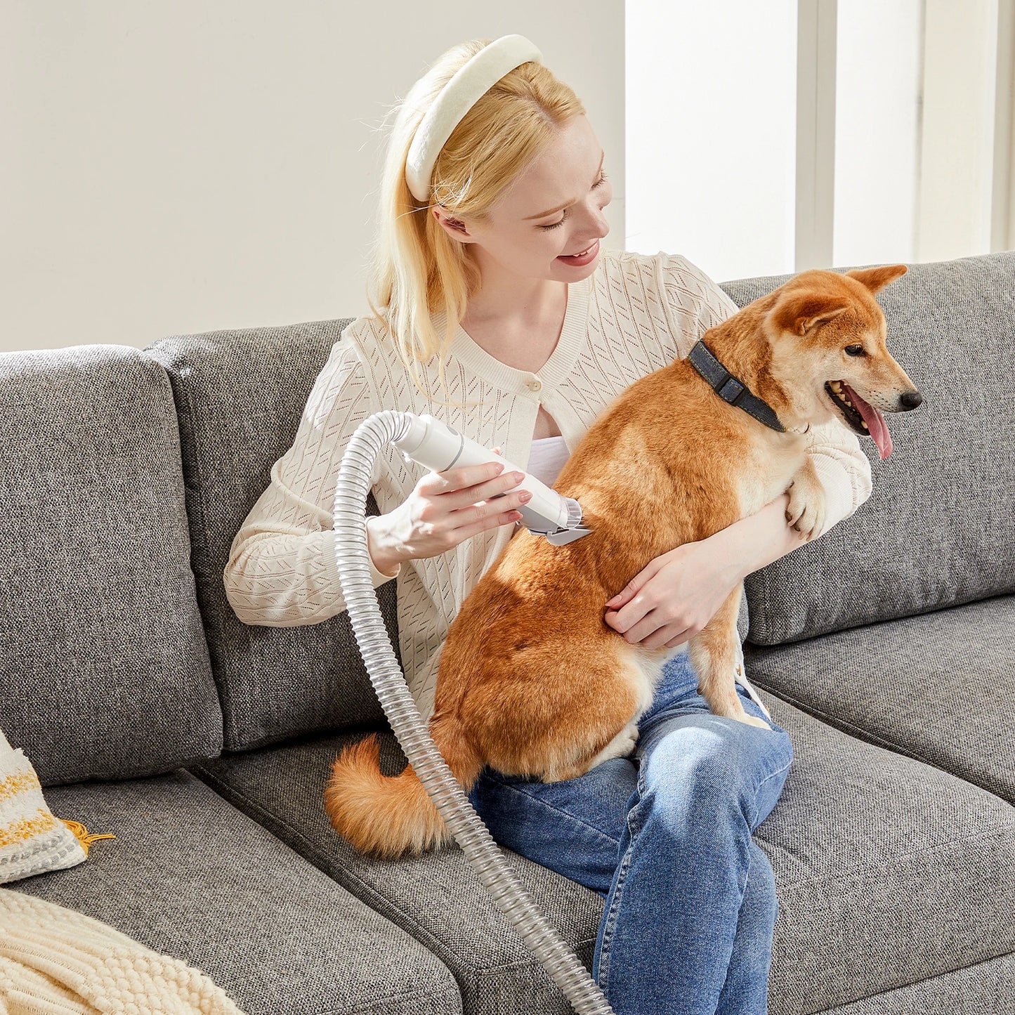 2.5L Professional Pet Grooming Vacuum Kit, 3 Suction Modes and 5 Groomer Tools with Cordless Low Noise Pet Clippers