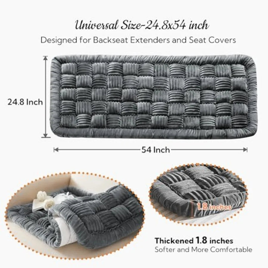 Backseat Pet Bed for Car, Plush Seat Cover, Non-Slip Travel Mat and Backseat Extender