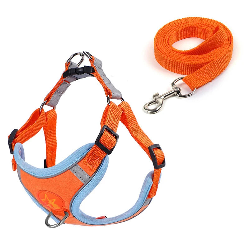Dog Harness With Reflective Straps Soft Mesh Breathable Comfort Walking