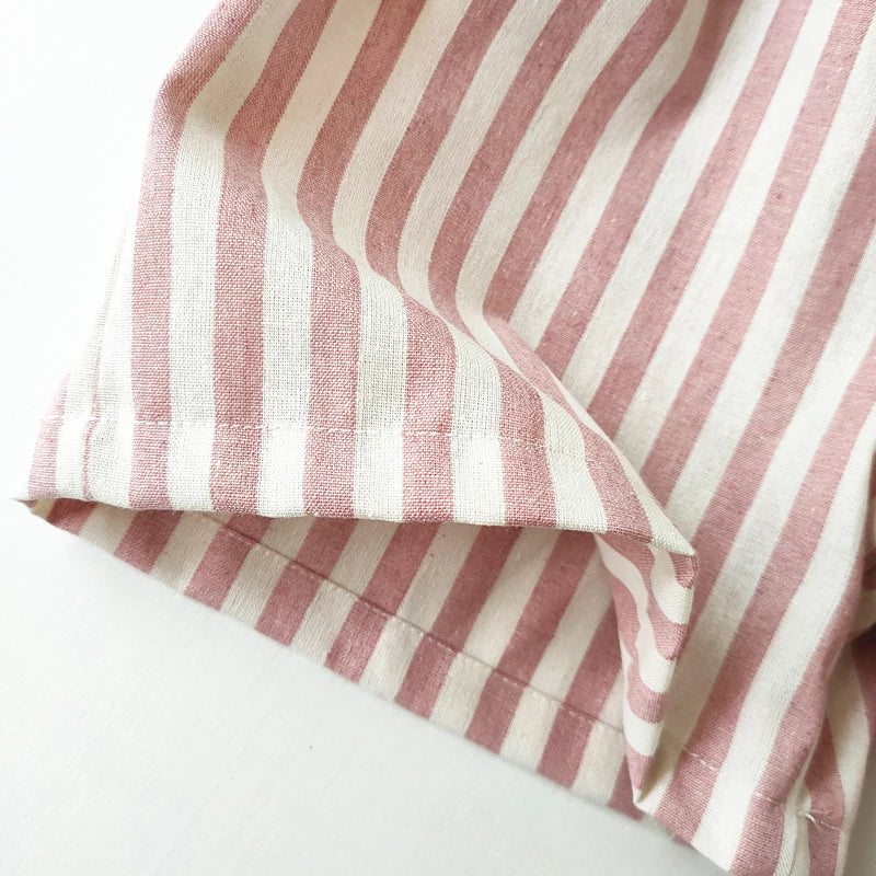 Unisex Kids Linen Cotton Shorts For Summer Casual Wear