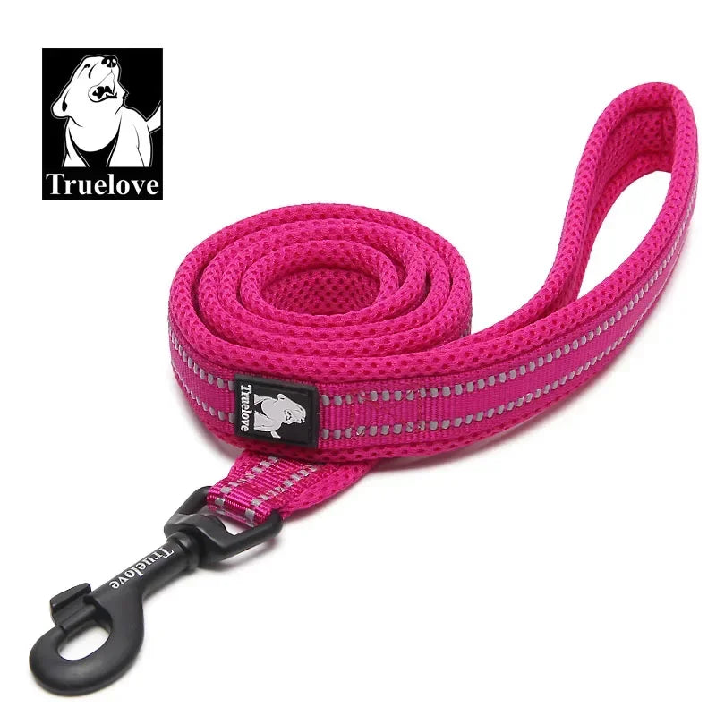 Soft Reflective Pet Leash of Nylon Mesh and Padded Handle for Safe and Comfortable Dog Walks