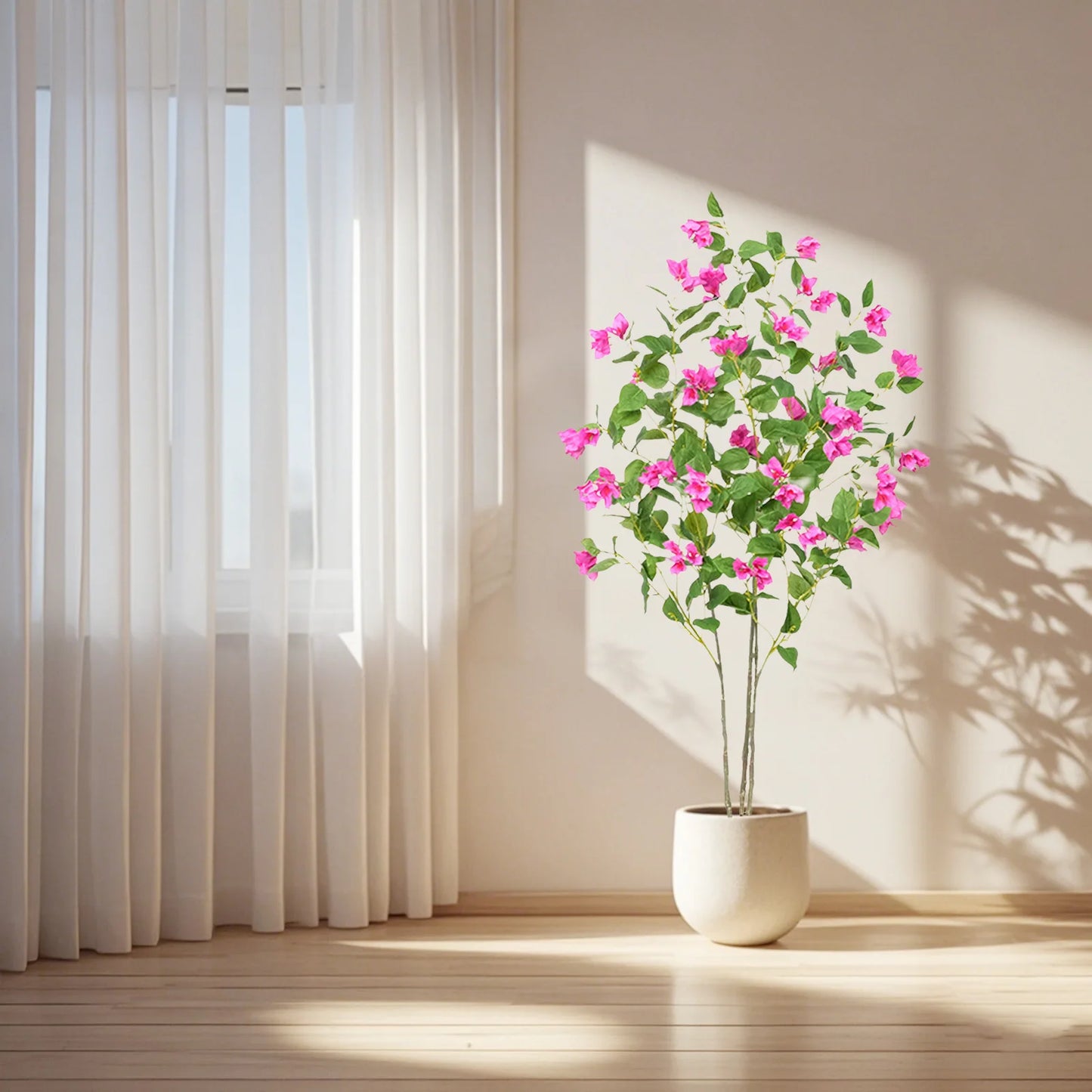 4FT Artificial Bougainvillea Flower Tree, Real Touch Silk Plant, Beautiful Tropical Decor for Home, Patio, Sunrooms, Parties, Weddings.