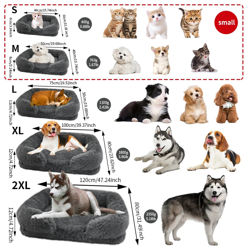 Plush orthopedic dog bed for large dogs -  remove and wash cover, durable comfortable Pet Bed