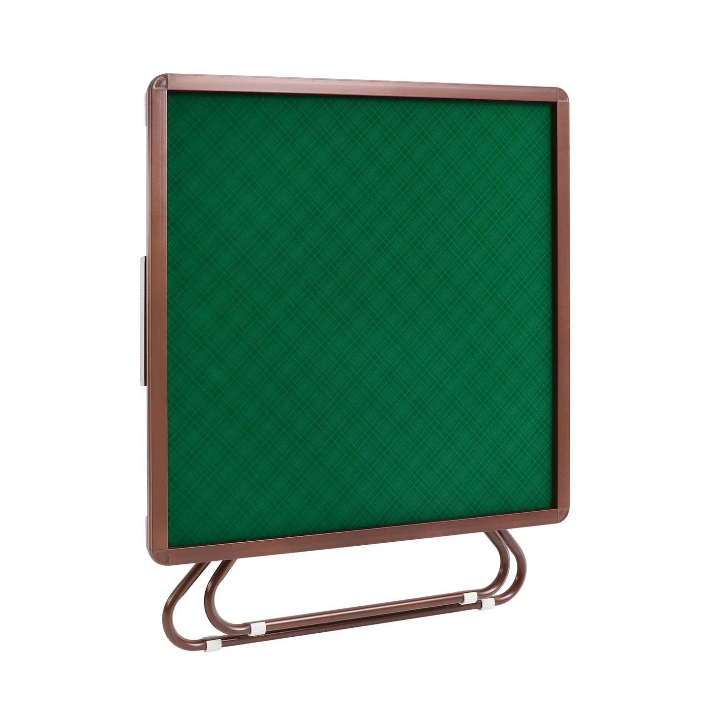 Foldable Square Mahjong Table- Wood Board Velvet Desktop with Plastic Steel Frame, Noise Reduction Anti-slip Table Leg, Rounded Safe Corners, Built-in 4 Cup Holders & 4 Hidden Storage Drawers. Raised Anti-slip Edge for games.