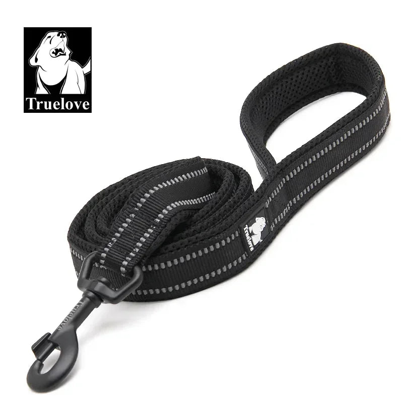 Soft Reflective Pet Leash of Nylon Mesh and Padded Handle for Safe and Comfortable Dog Walks