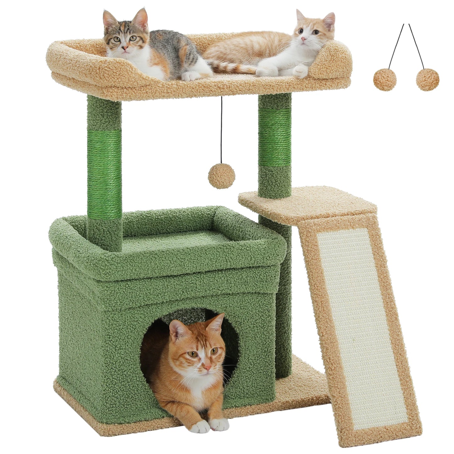 2 Story Cat Tree With Sisal Scratching Post for places to rest and observe for 2 Cat families