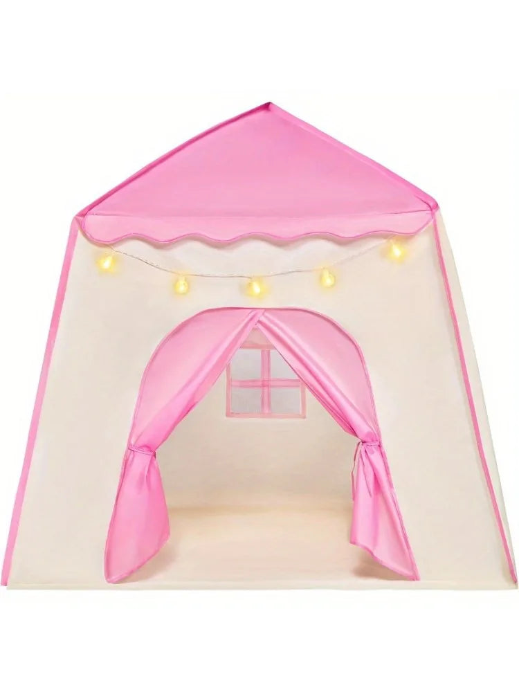 Princess Castle Tent For Girls With LED Star Lights, Easy Setup for Indoor Dramatic Play