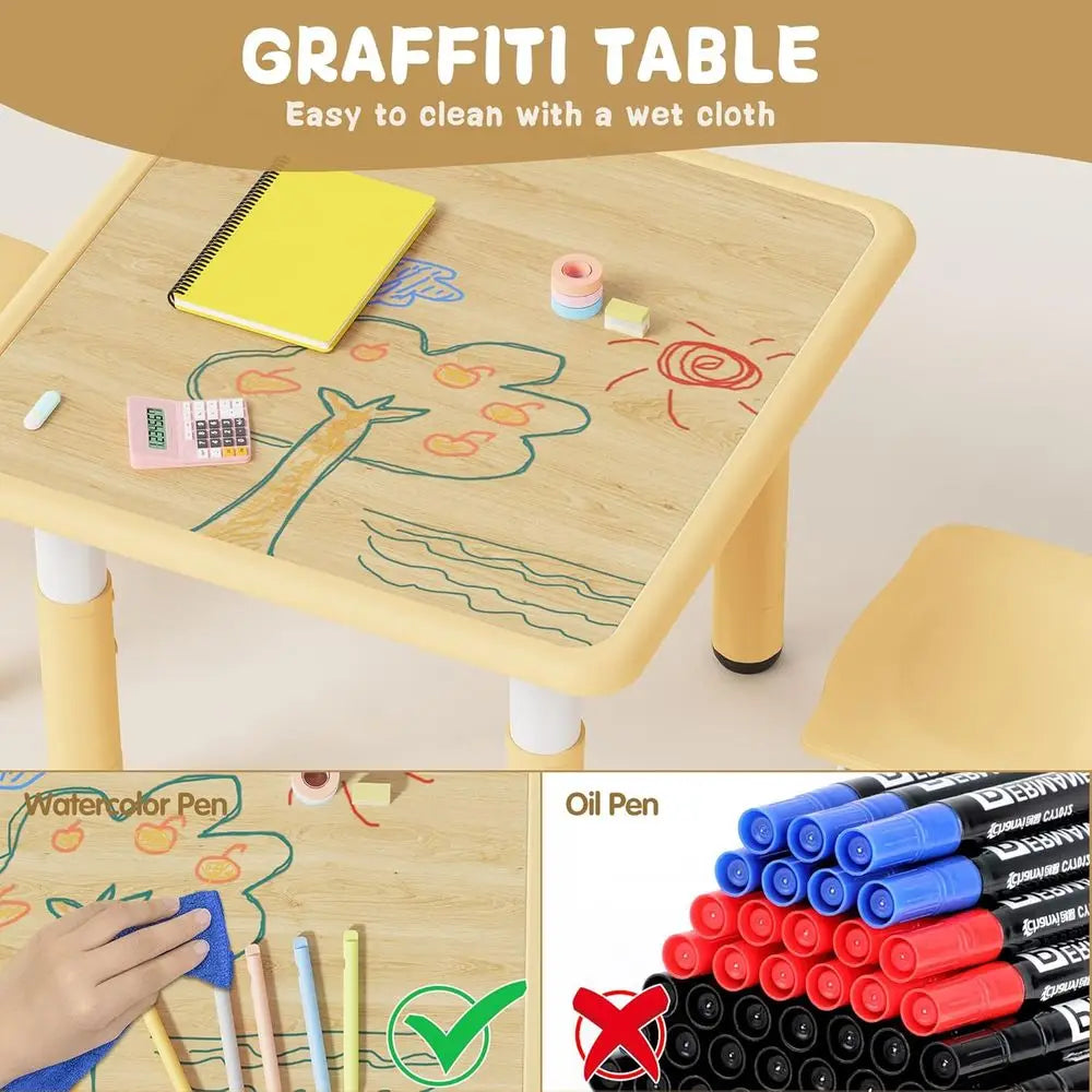 Kids Table And Chairs Grows with Your Child for Play time and Learning Time