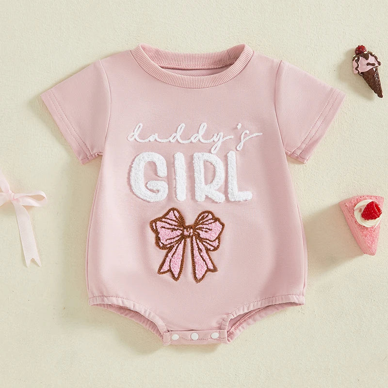Baby Girl Romper With Floral Embroidery And Ruffle Sleeves
