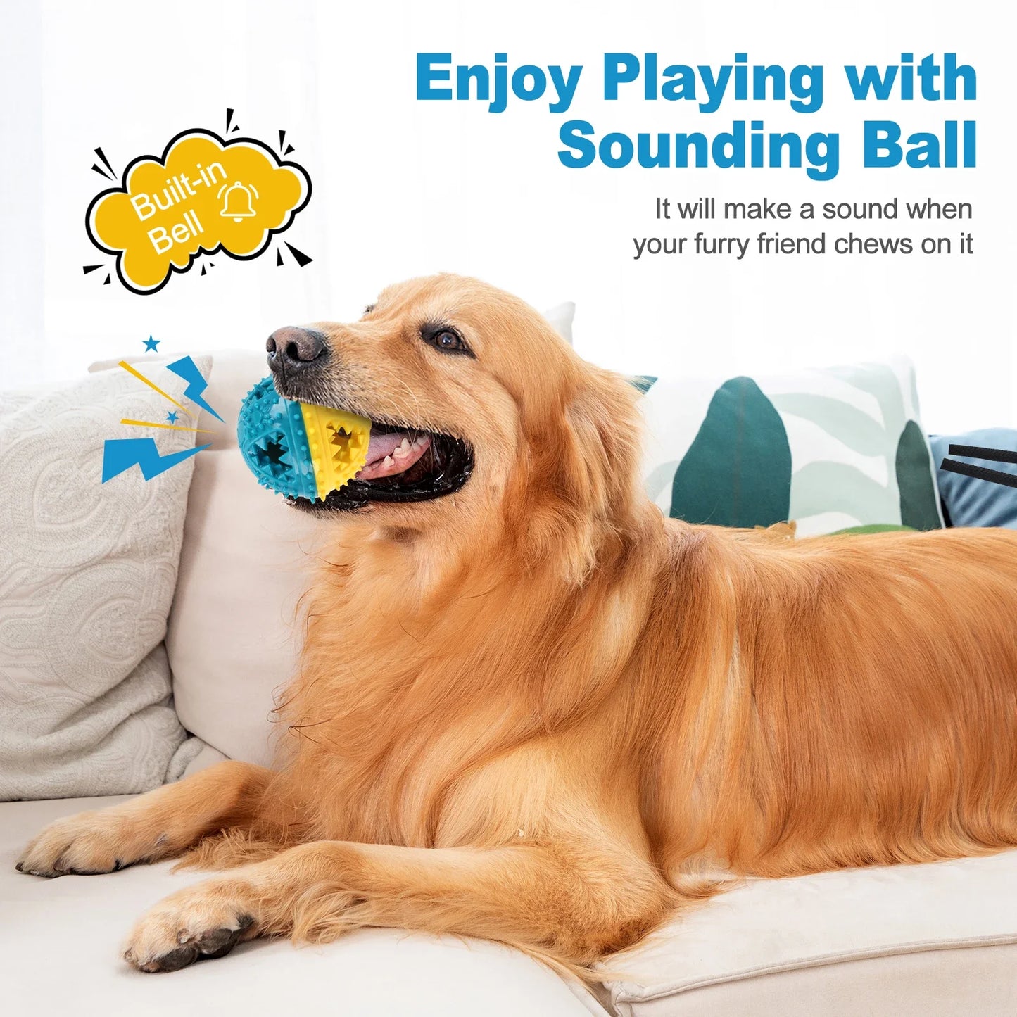 COOLPLAY Dog Chew Toys Anti Bite Interactive Teeth Cleaning Ball