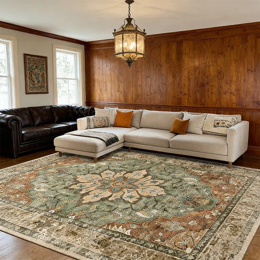 Bohemian Area Rug Non Slip Machine Washable Living Room