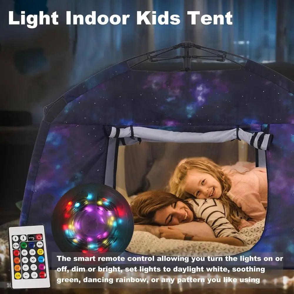 Night Sky Play Tent With LED Lights For Sensory Play or a Calming Retreat