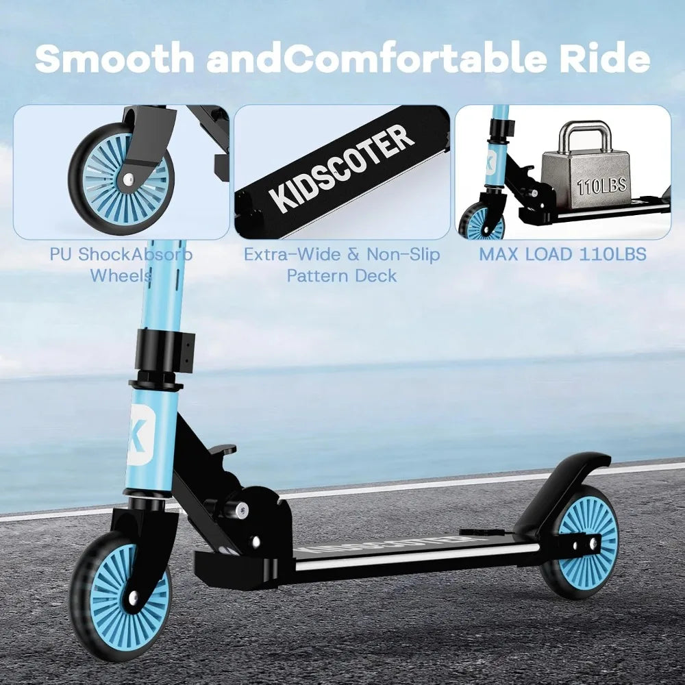 2 Wheel Foldable Scooter for Kids With Light Up Wheels