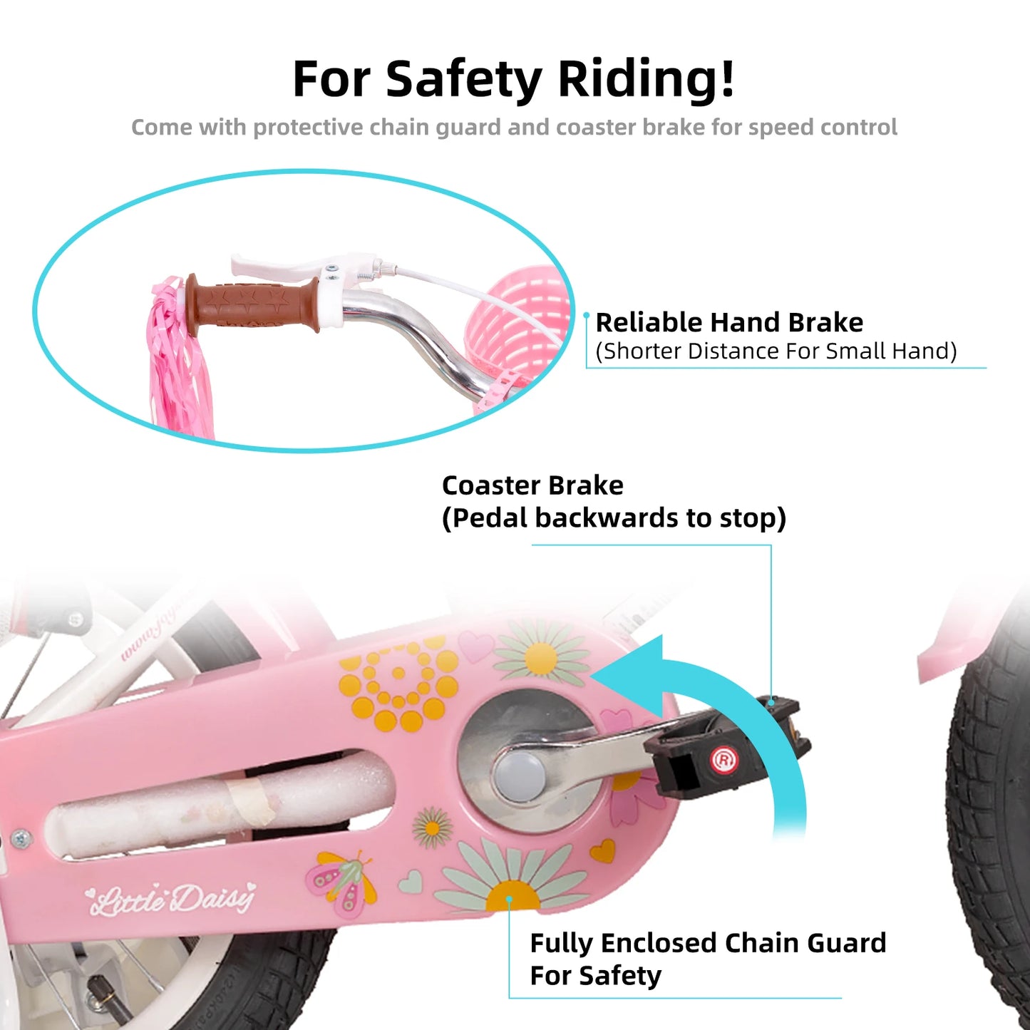 Girls Bike For Ages 2 To 7 With Doll Carrier, Streamers, Basket, Training Wheels