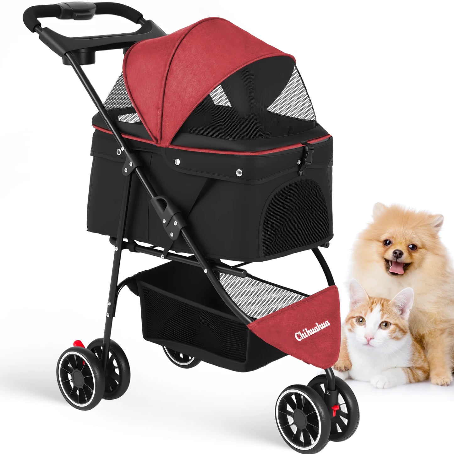 Stylish Pet Stroller, Foldable Carrier For Outdoors And Travel when your Pet needs a Lift!