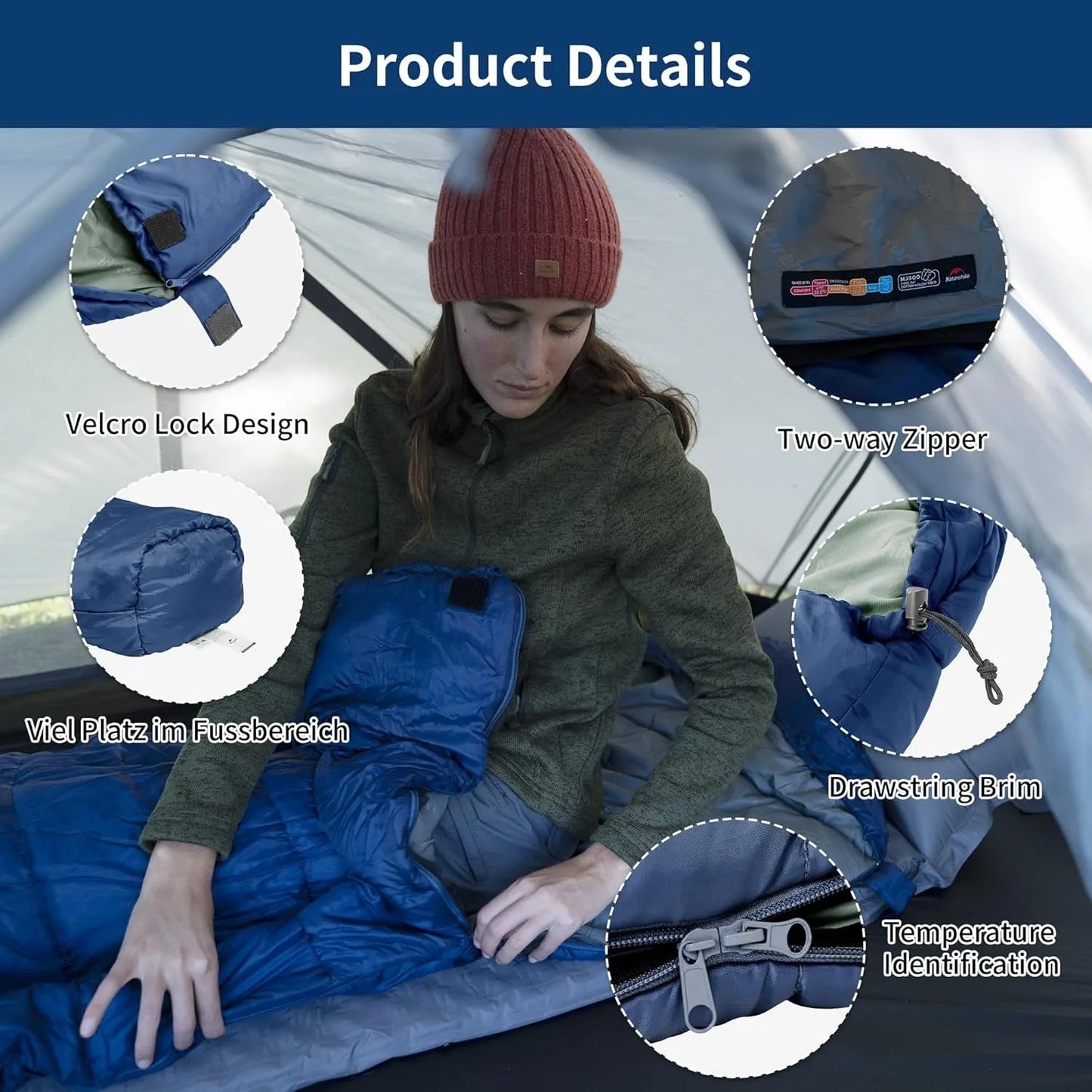 Ultra Warm Mummy Sleeping Bag For Adults that Camp Out, made with washable Polyester